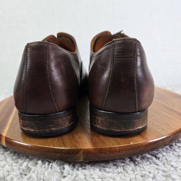 Jack Erwin Brown Leather Business Casual Cap Toe Oxford Dress Shoe Mens 11.5 - Picture 2 of 15